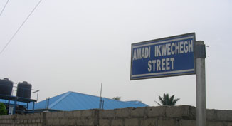 Amadi Ikwechegh Street Sign